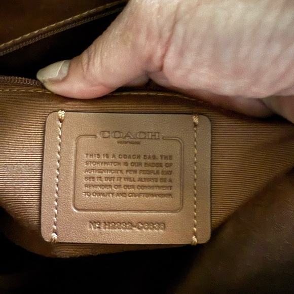 NWOT Coach Sadie Satchel Brown and Tan Signature Shoulder Bag - Picture 6 of 9